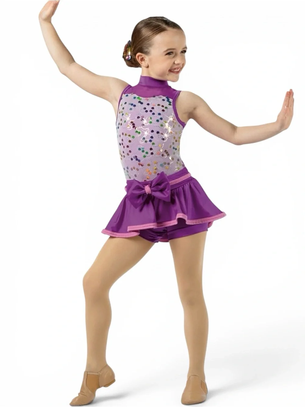 Weissman Jump In The Line Peplum & Fringe 3-In-1 Dance Set & Hair Clip 14411 XSC